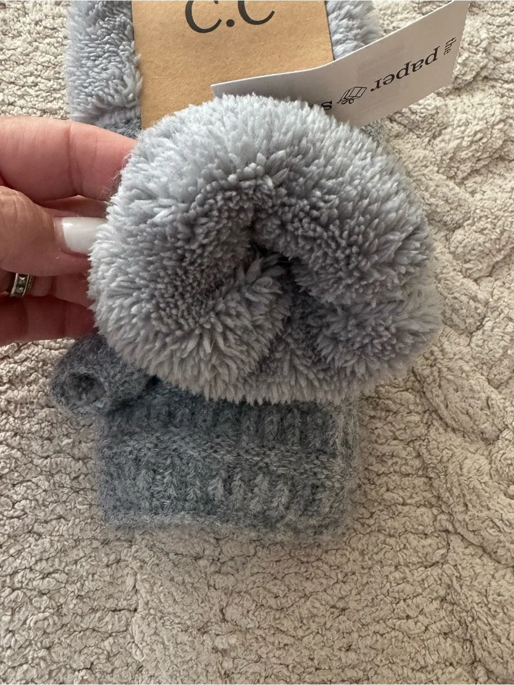 C.C Light Melange Grey Fingerless Eco Friendly Gloves